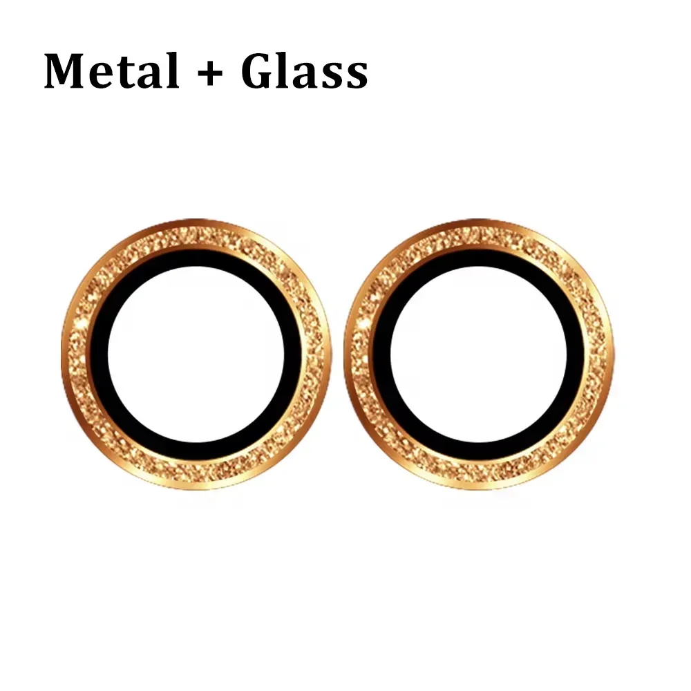 Bling Tiny Diamond Alloy Camera Glass Protector - Glitter Metal Lens Ring Cap Locator