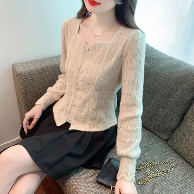 Women's Square Collar Lace Bottoming Shirt, Autumn and Winter, New