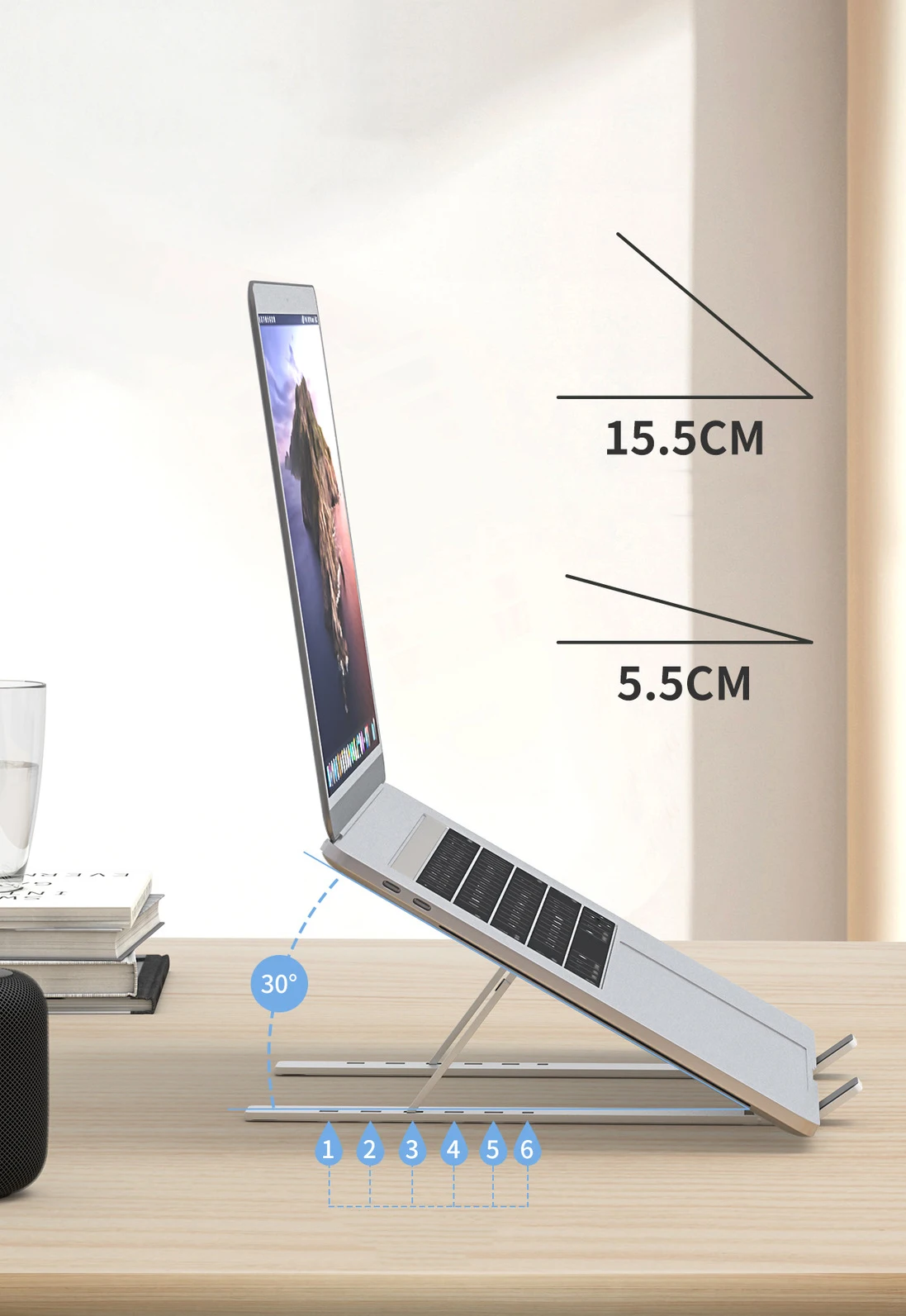 Support Ergonomique Pour Ordinateur Portable Pour Bureau Support Pliable Portable Compatible Avec Tablettes T L Phones Clavier Etc Noir