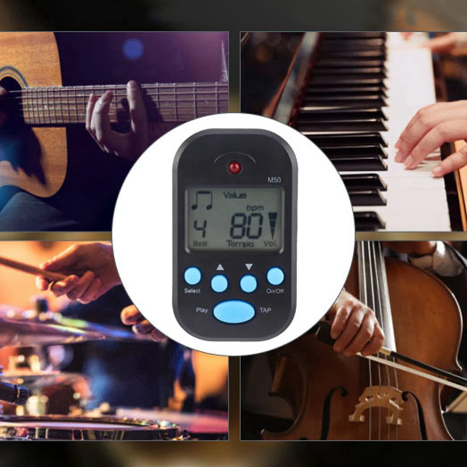 Mini Metronome Professional Clip-On LCD Digital Rhythm Metronome For Guitar Violin Bass Stringed Instrument Accessories