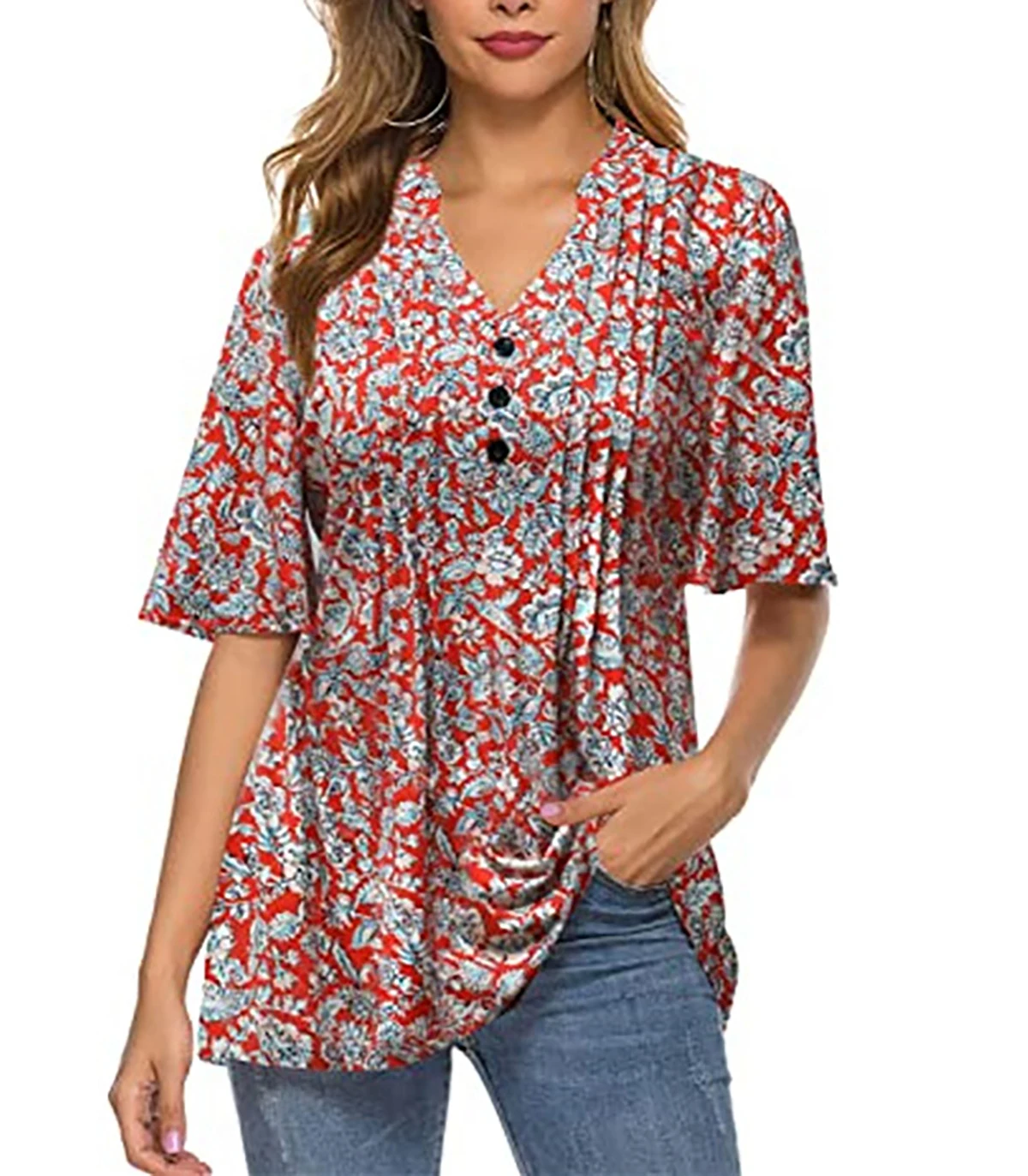 

Autumn Custom Plus Size Formal Women Official Chiffon Blouse Short Sleeve Fashion Office Ladies Shirts V Neck Tops