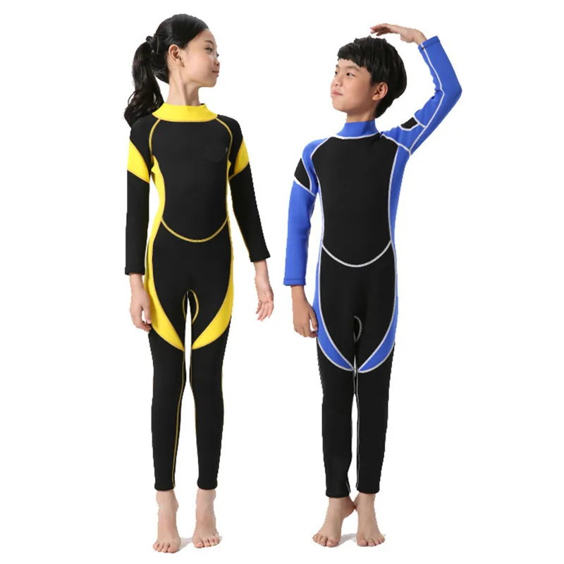 Neoprene Long Sleeves Wetsuits Diving Suits for Boys/Girls Children Rash Guards One Pieces Surfing Swim Snorkel child#292553