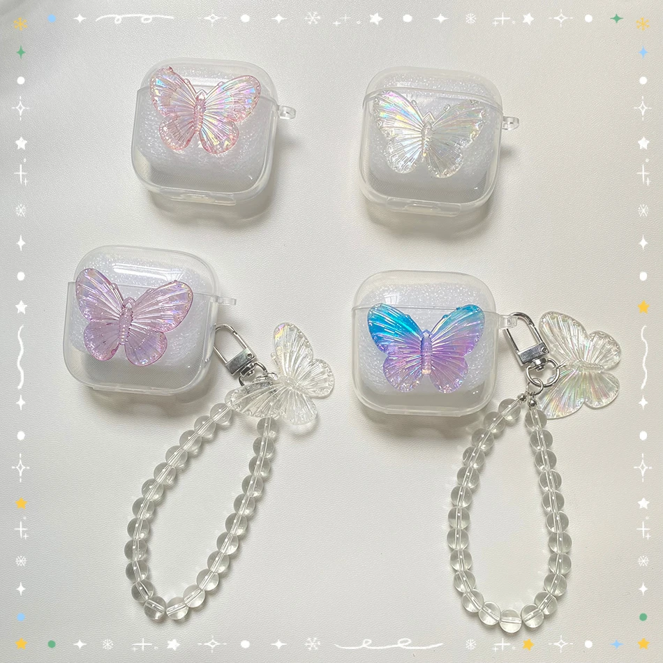 

Чехол для Redmi Buds 3, Роскошный прозрачный силиконовый чехол с бабочкой для ключей, защитный чехол для наушников redmi buds3 tws