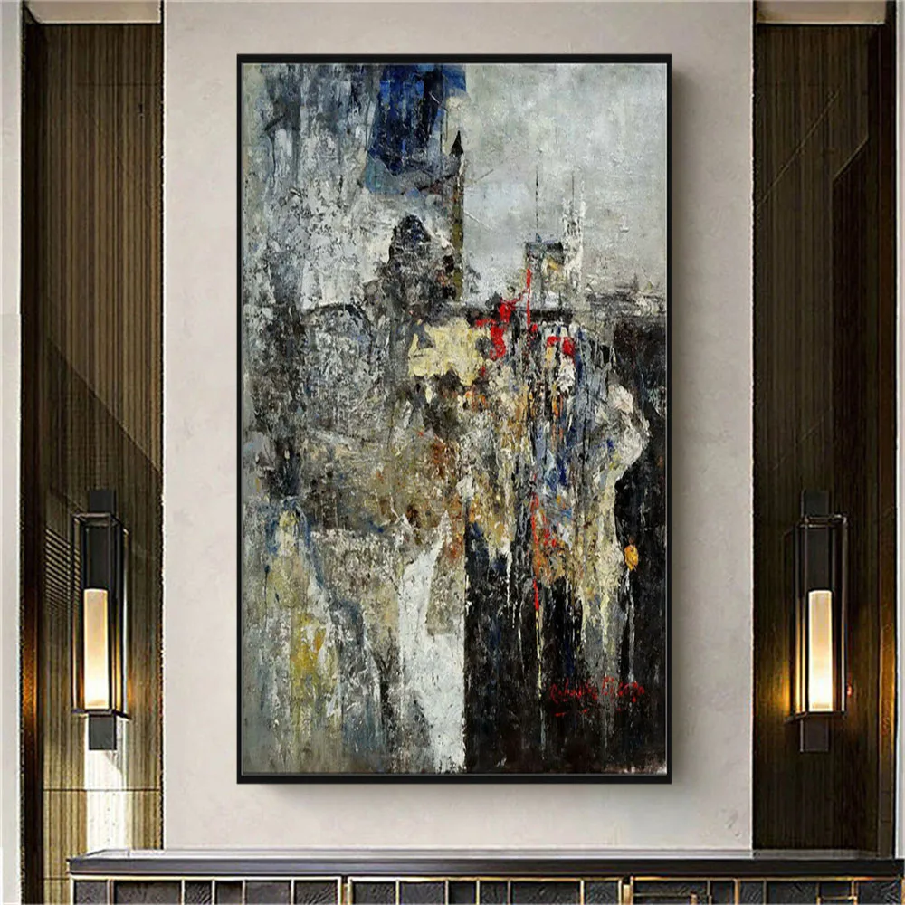 

100% Handmade High Quality Abstract Picture Ideas Pop Art Painting On Canvas White Black Wall Art Nordic Oil Painting Home Decor