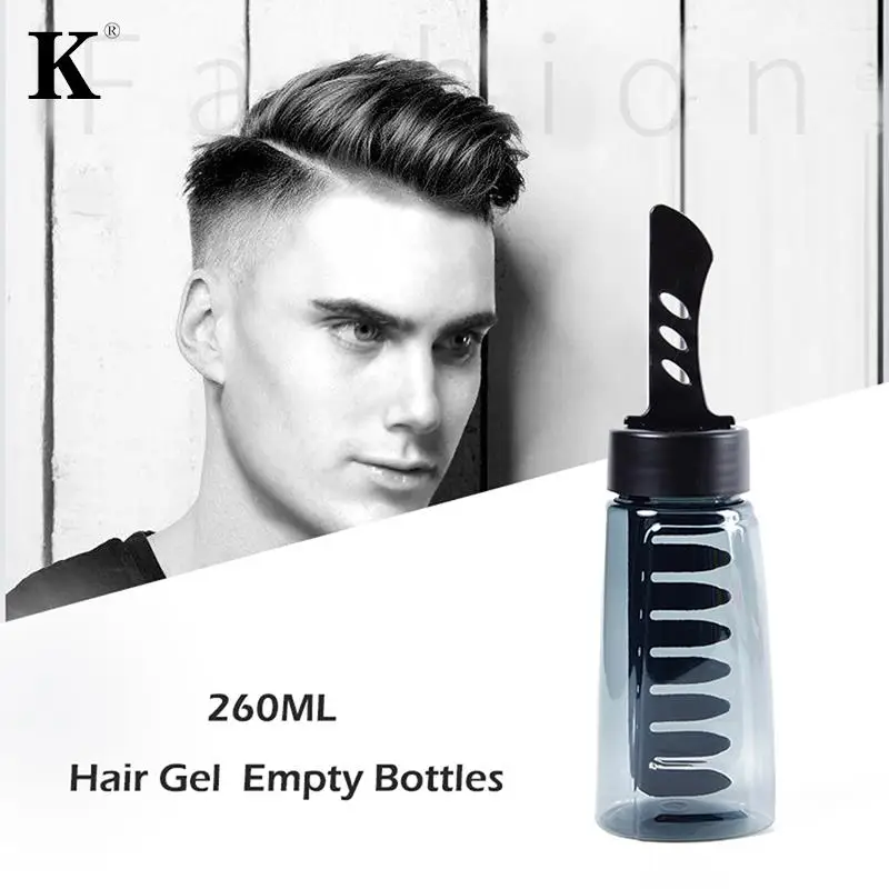 260ML 2 In 1 Hair Empty Bottle Comb Wax For Hair Man Gel Hair With Wide