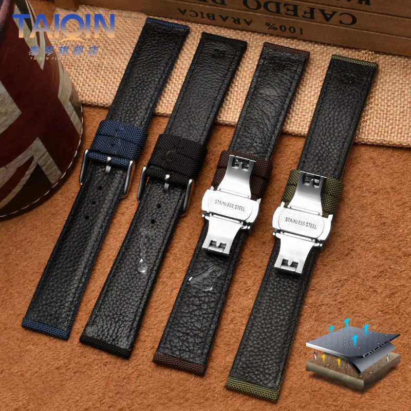 Versatile Nylon Leather Waterproof Canvas Wristband