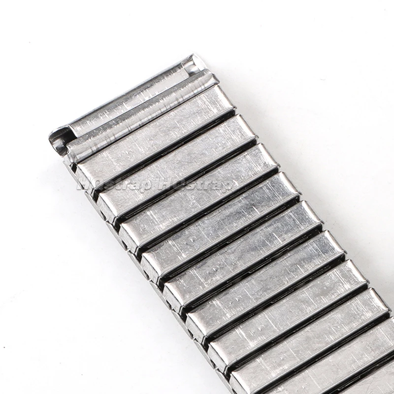 Vintage Stainless Steel Elastic Watchband - Metal Expansion Strap with Slip-On Design