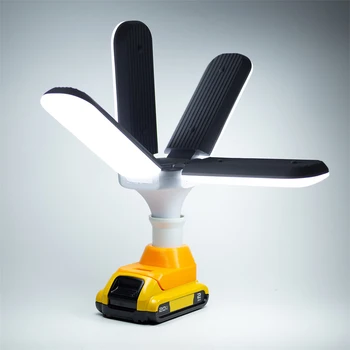 접이식 무선 LED 작업등, 선풍기 블레이드, 야외 램프, 비상 조명, DeWalt 18V 리튬 이온 배터리