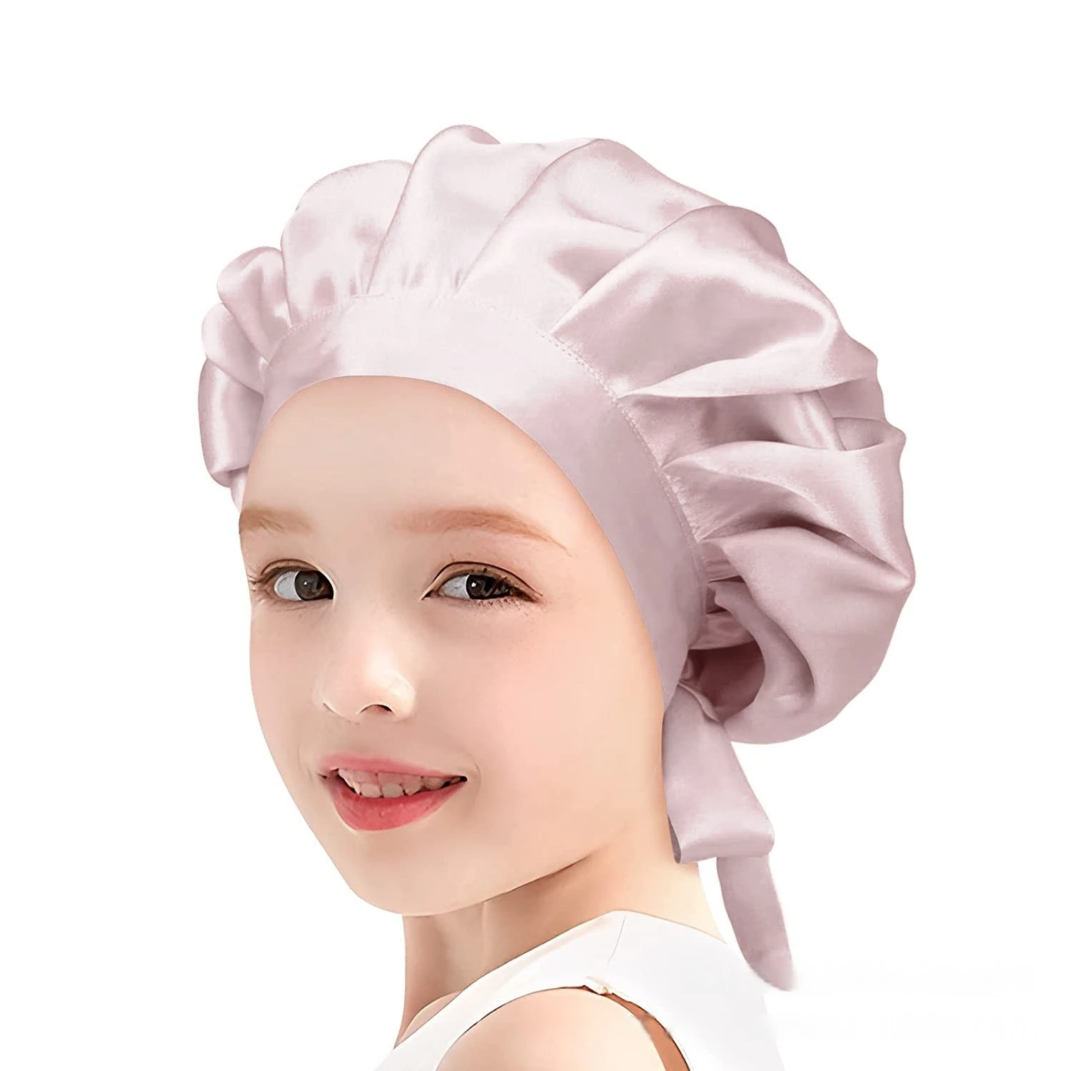 Mulberry Silk Bonnet For Kids Silk Bonnet for Sleeping Baby Hair Bonnets for Curly Hair Girls Boys with Adjustable Tie