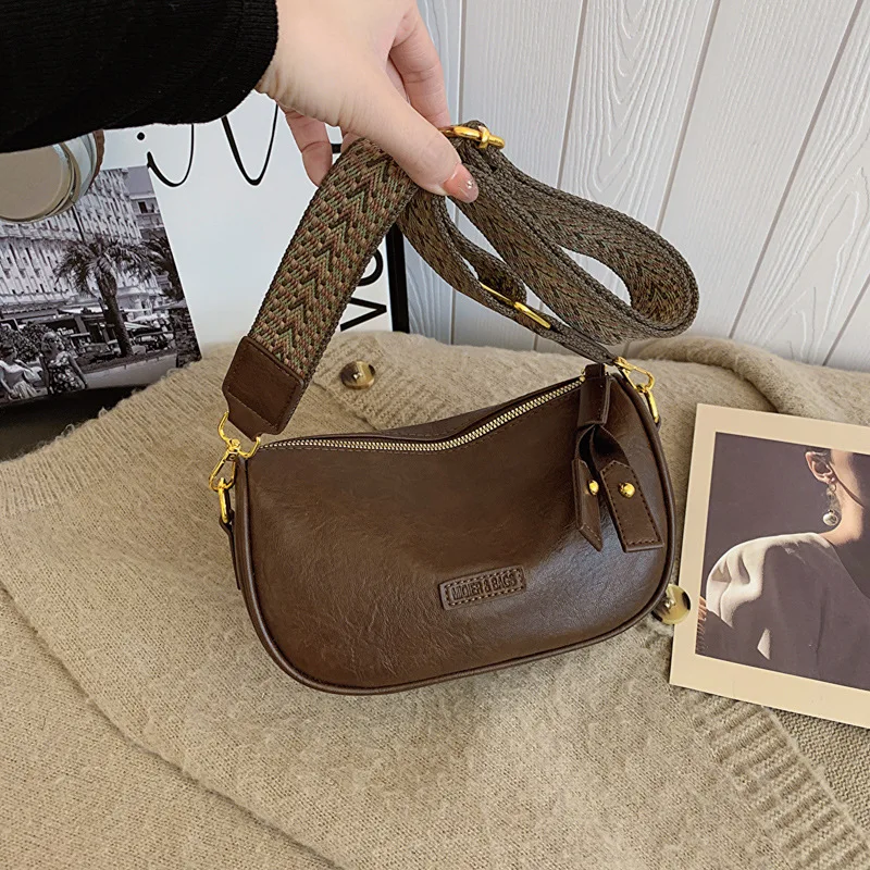 Cross-border Large-capacity Bag Female 2024 New Wave Simple Shoulder Bag Retro Fashion Korean Version of Underarm Bag Tide