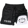 Anime 2 In 1 Compression Shorts Gojo Satoru Print Performance Sportswear Men GYM Training Workout Male Fitness Sport Shorts 3