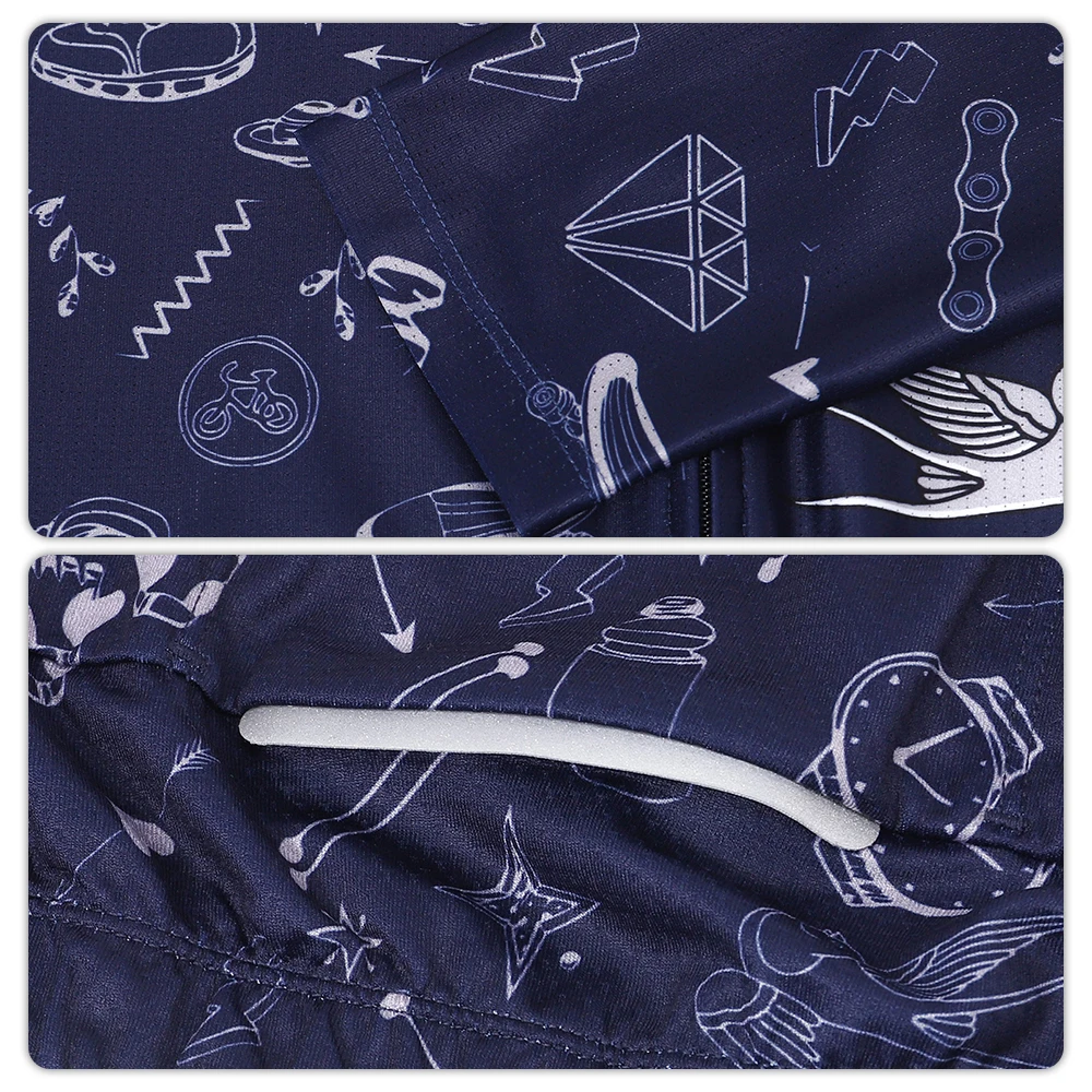 Men's Cycling Jersey Long Sleeve Bicycle Slim Fit MTB Cycling Shirt Mountain Bike Zipper Pocket Reflective Bicycle Shirt