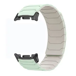 Magnetic Silicone Sports Watch Strap - Universal Fit, Sleek & Durable Bracelet Design - Galaxy Watch 8 44mm (Mintgreen StarlightA)