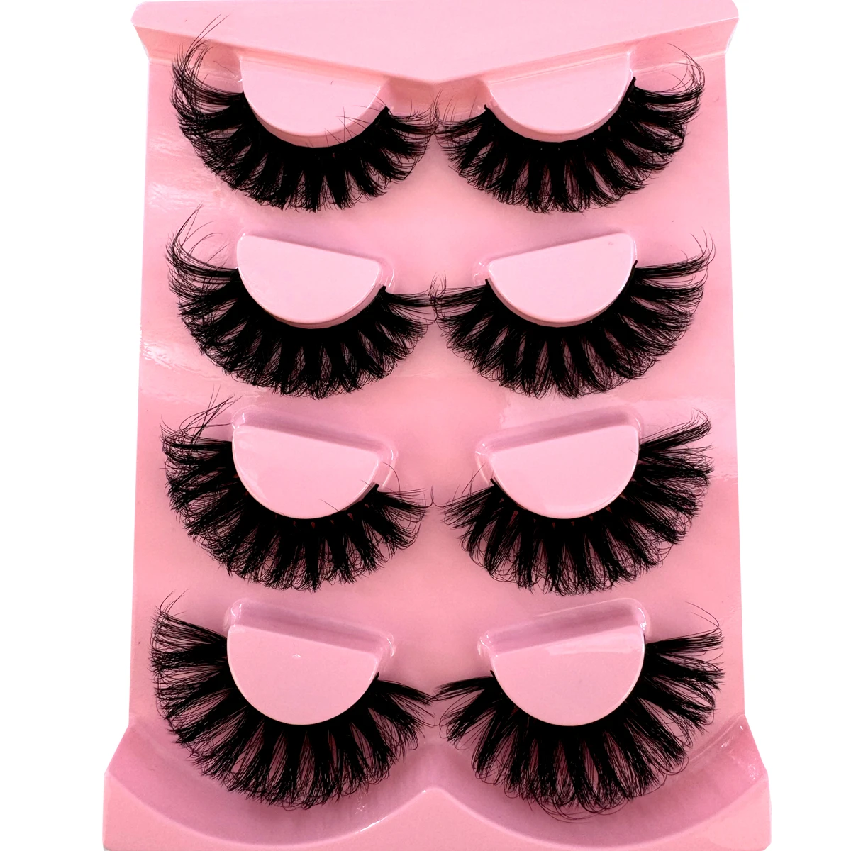 AMSDCN 4 Pairs Fake Eyelashes Thick Long False Eyelashes Dramatic Lashes 3D Faux Mink Eyelashes Wholesale Full Strip Lashes Ma