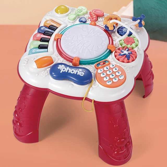 BA-YN901】Children's game table - 0 to 3 years old to accompany the  educational early education music enlightenment multi-functional game  storage table table legs detachable B music rattle bed bell buybuy@TOYS