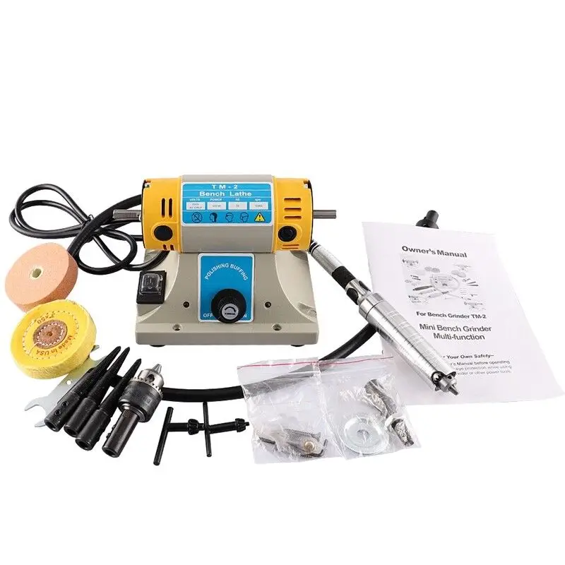 

220V TM-2 Jewelry Rock Polishing Design Buffer Machine Bench Lathe Polisher 350W