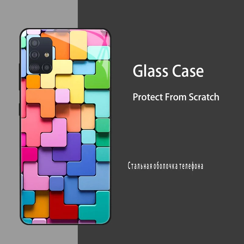 Tempered Glass Protective Case with Hard Silicone Bumper