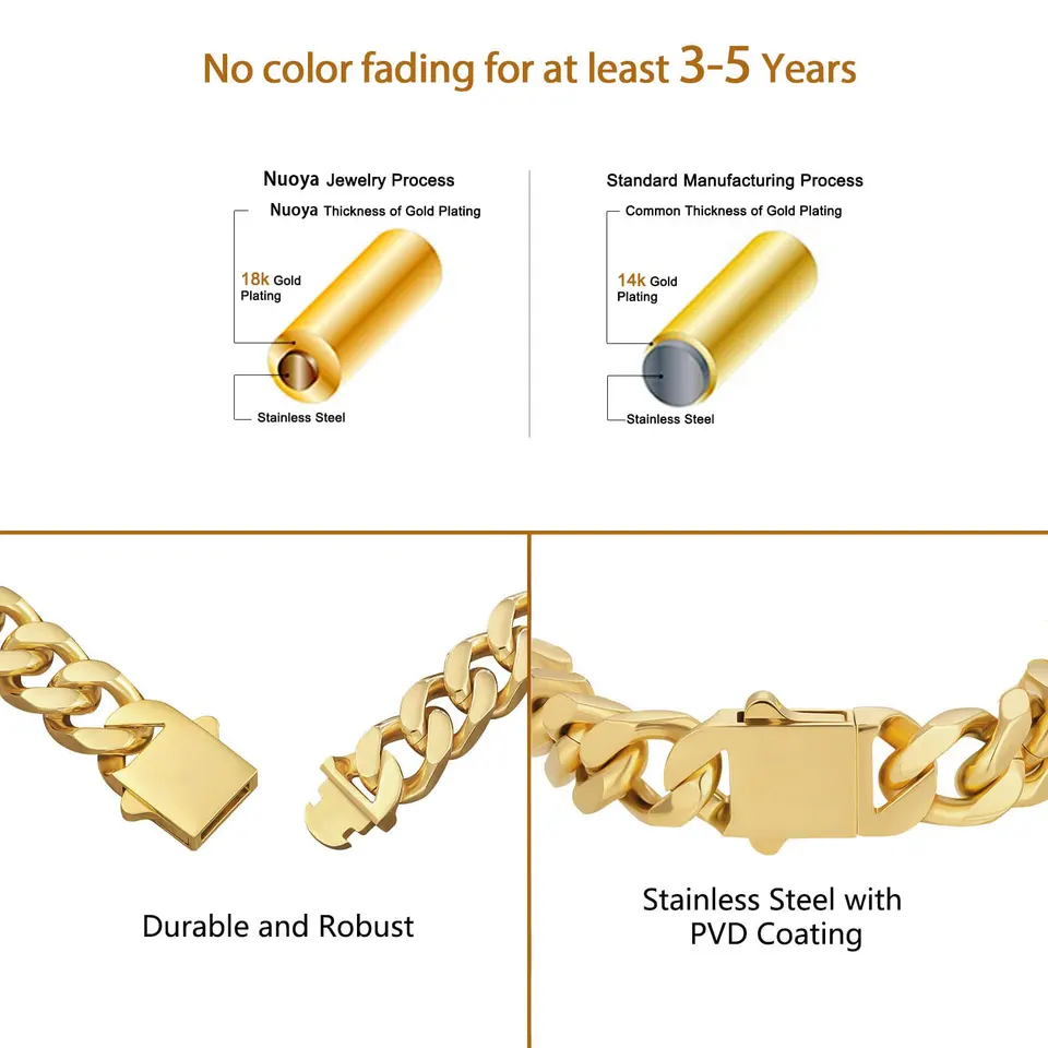 Collana In Oro 18k, Catena Da Uomo, Cubana, Oro, 1,5 Mm, Catena A Maglie Sottili In Acciaio Inossidabile, 18", 20", 22", Per Uomo E Donna, Gioielli Da Uomo - Di Twistedpendant - Italia - Foto 5