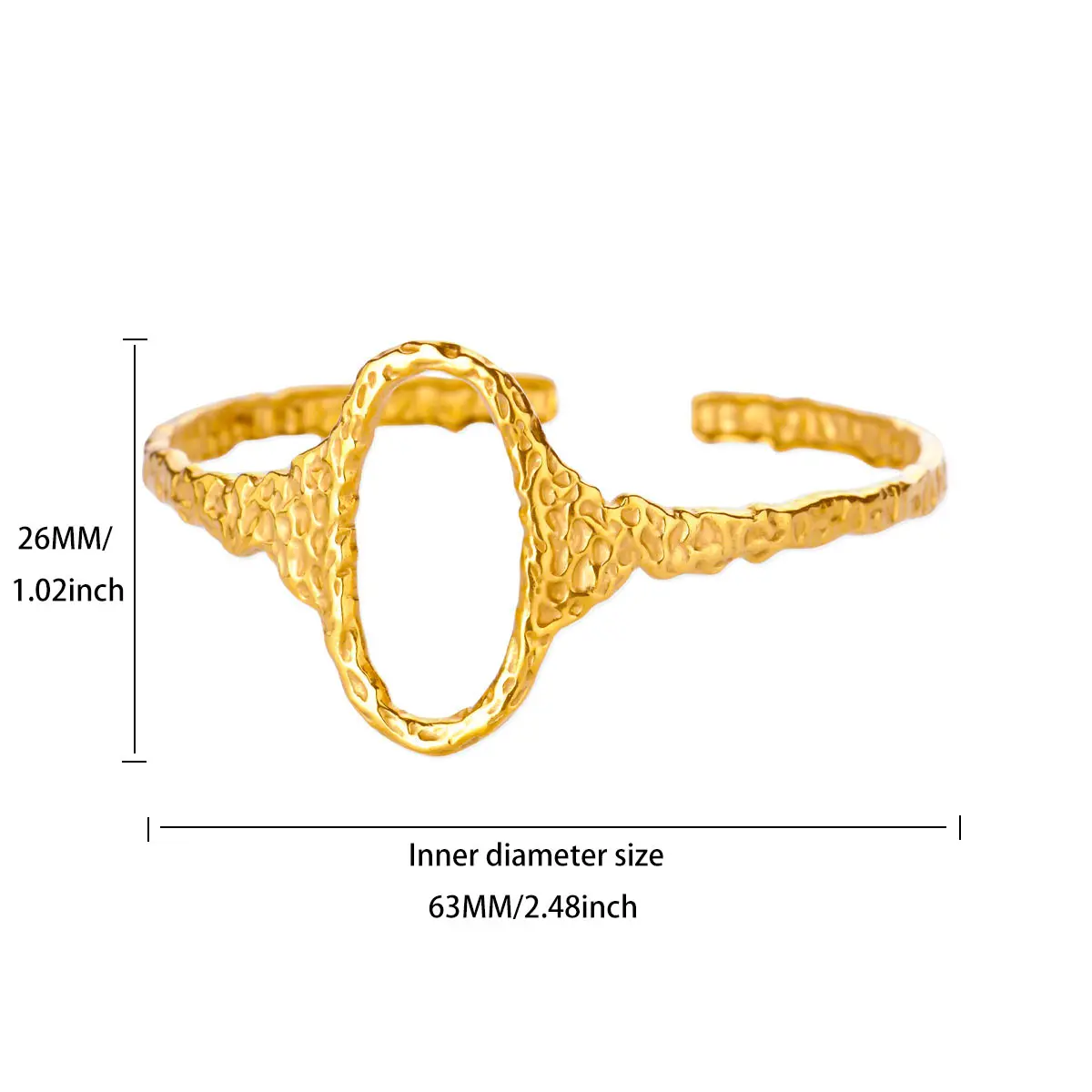 Minimalist Oval Bracelets Women Gold Stainless Steel