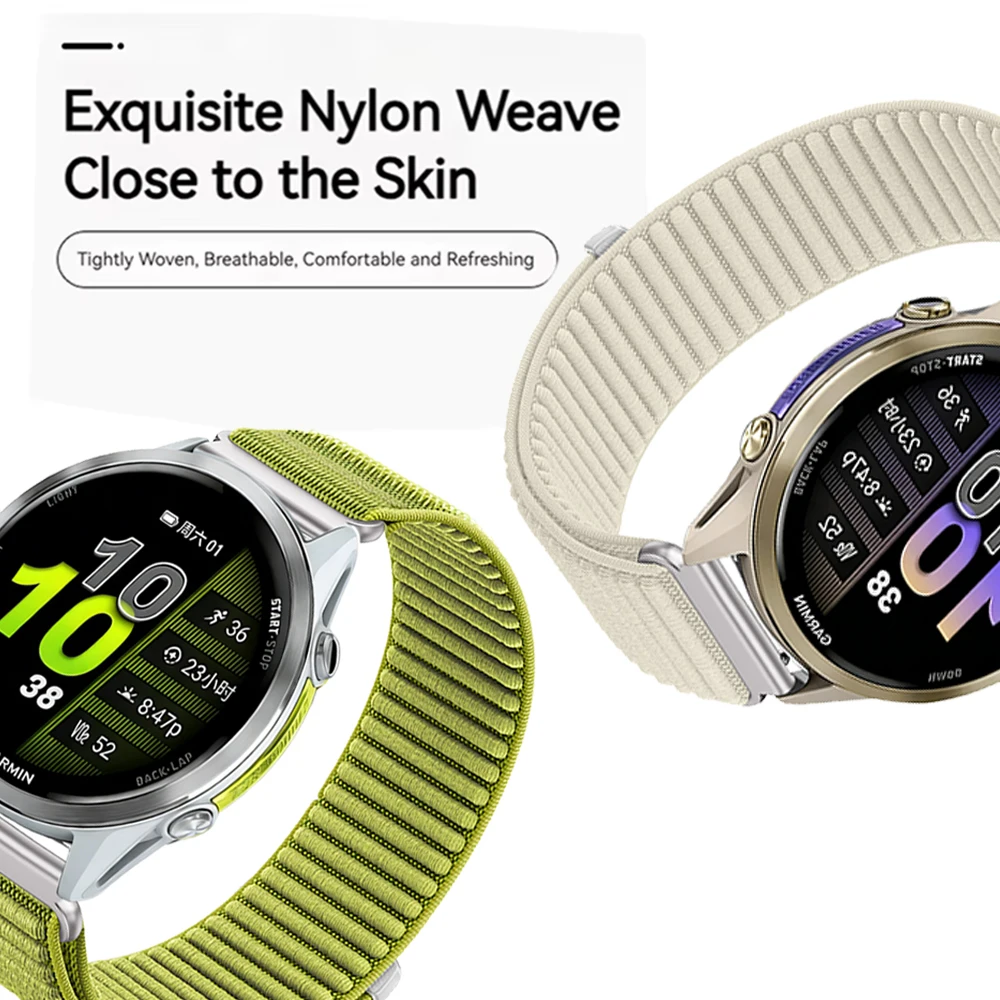 Nylon Loop Watch Strap Band – Adjustable Wristband Bracelet, 20mm/22mm Width