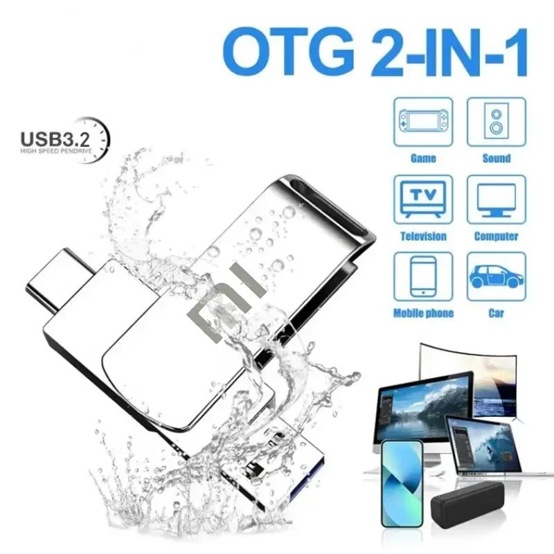 USB Flash Drive Xiaomi 16TB USB Flash Drive 3.2 Metal High-Speed Pen Drive 2TB 512GB Waterproof Type-C For Computer