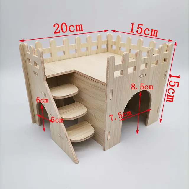 Wooden Hamster Nest Villa 6