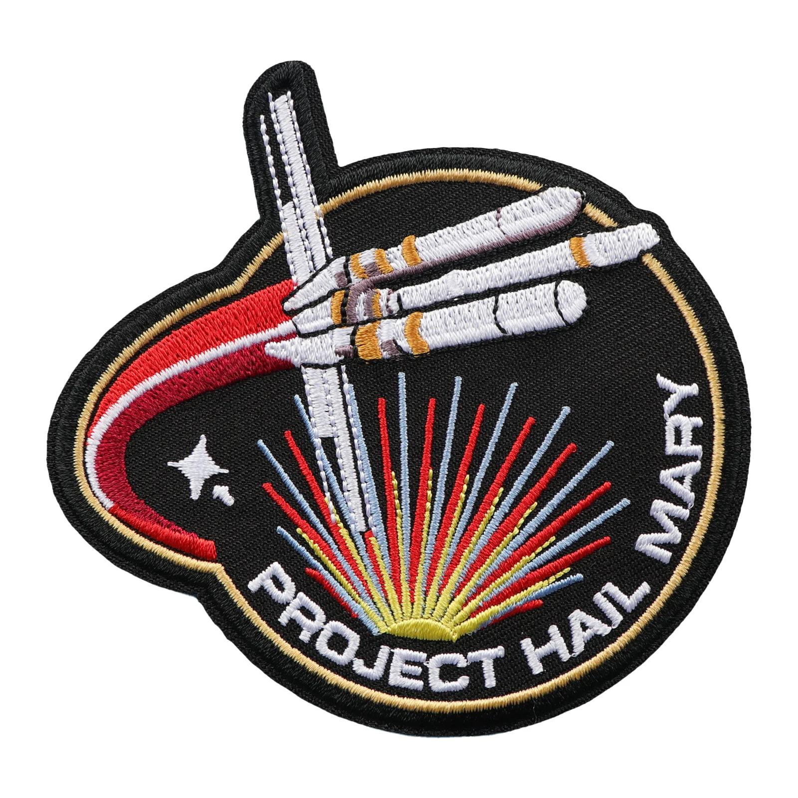 1pc Project Hail Mary Space Shuttle Embroidery Iron On Patch, Sci-Fi Space Rocket Decorative Sew On Badge for Jacket Backpack