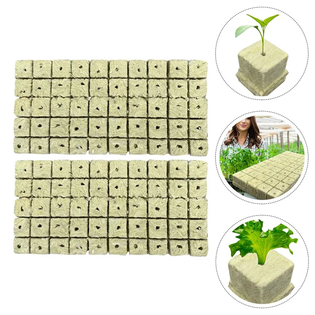 100Db Grow Cube Stone Gyapjú Kezdők Wool Starter Cockes Tápanyag -Blokkok