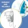 Iron Board Hanger Wall Mount Electric Iron Holder Iron and Ironing Board Storage Organizer Shelf with Removable Hooks -2 6