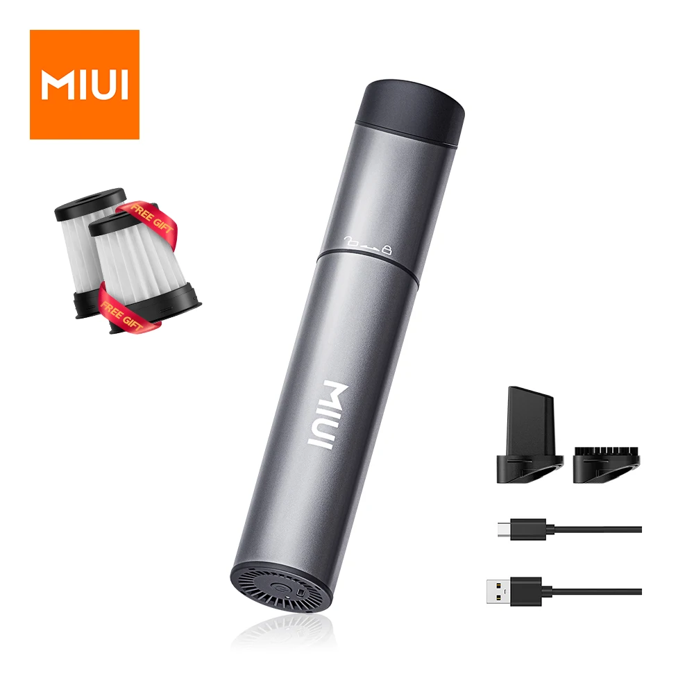 

MIUI Cordless Handheld Vacuum Cleaner Portable USB Rechargeable Car Vacuum 2-Suction Power Mini & Cool Model-X（Aluminum Alloy）