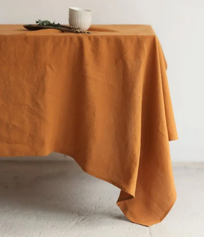 Natural Fabric Tablecloth,100% Pure Linen Solid Color Table Cover,for Kitchen Dining Room Party Holiday Tabletop Decoration 2