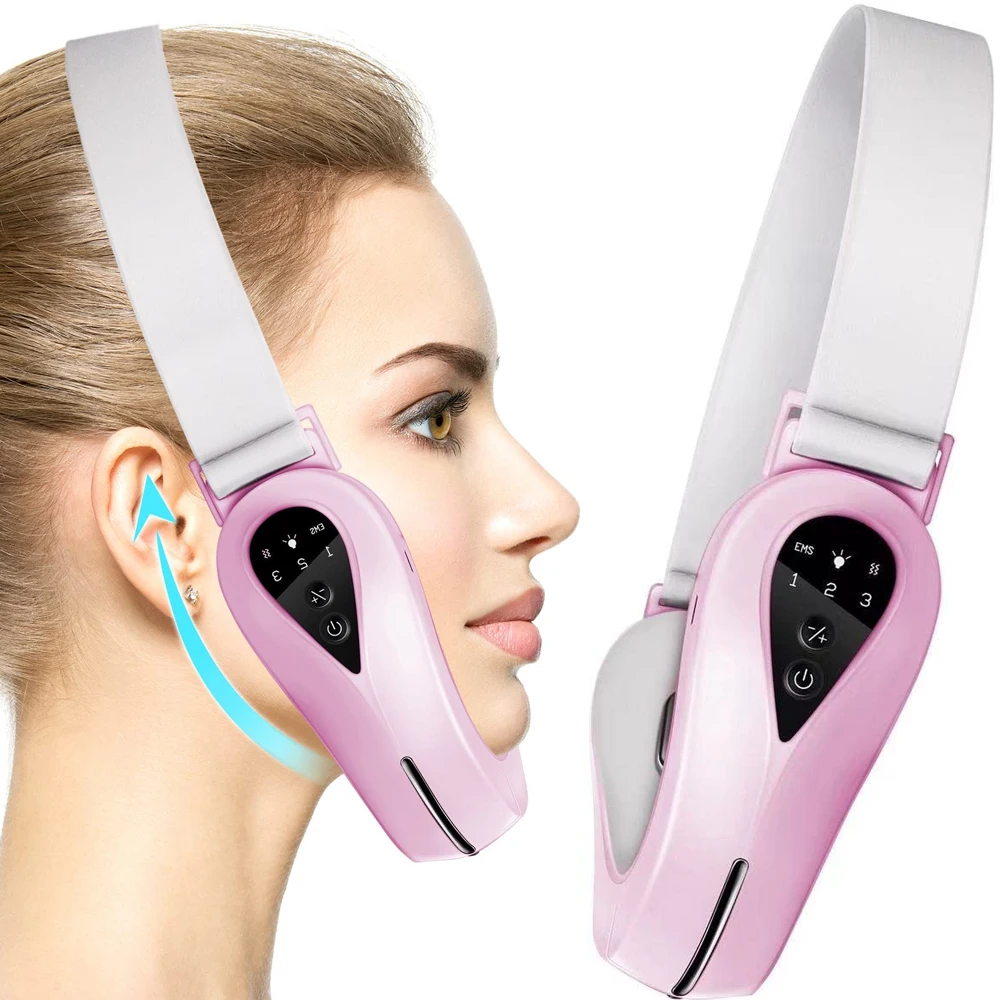 Microcurrent Face Lift Macchina Elettrica Doppio Mento Remover V Viso Mascella Slimmer Serraggio Vibrazione Massaggiatore Led Light Therapy Massaggiat