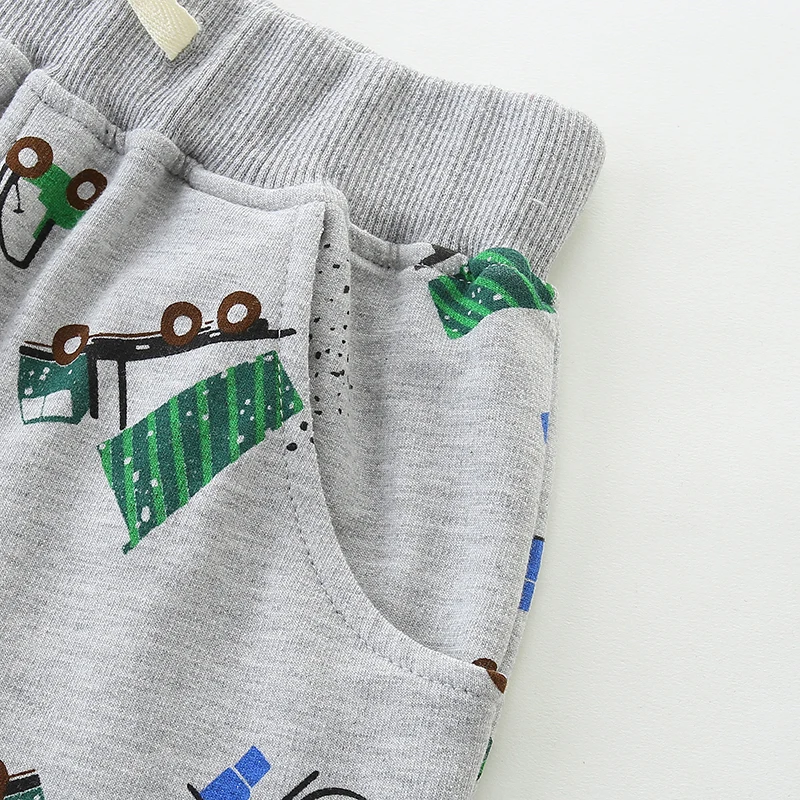 Summer Baby Boys Short Cartoon Excavators Trucks Pants Cotton Soft Comfort Children's Wear for Kids 2-7 years