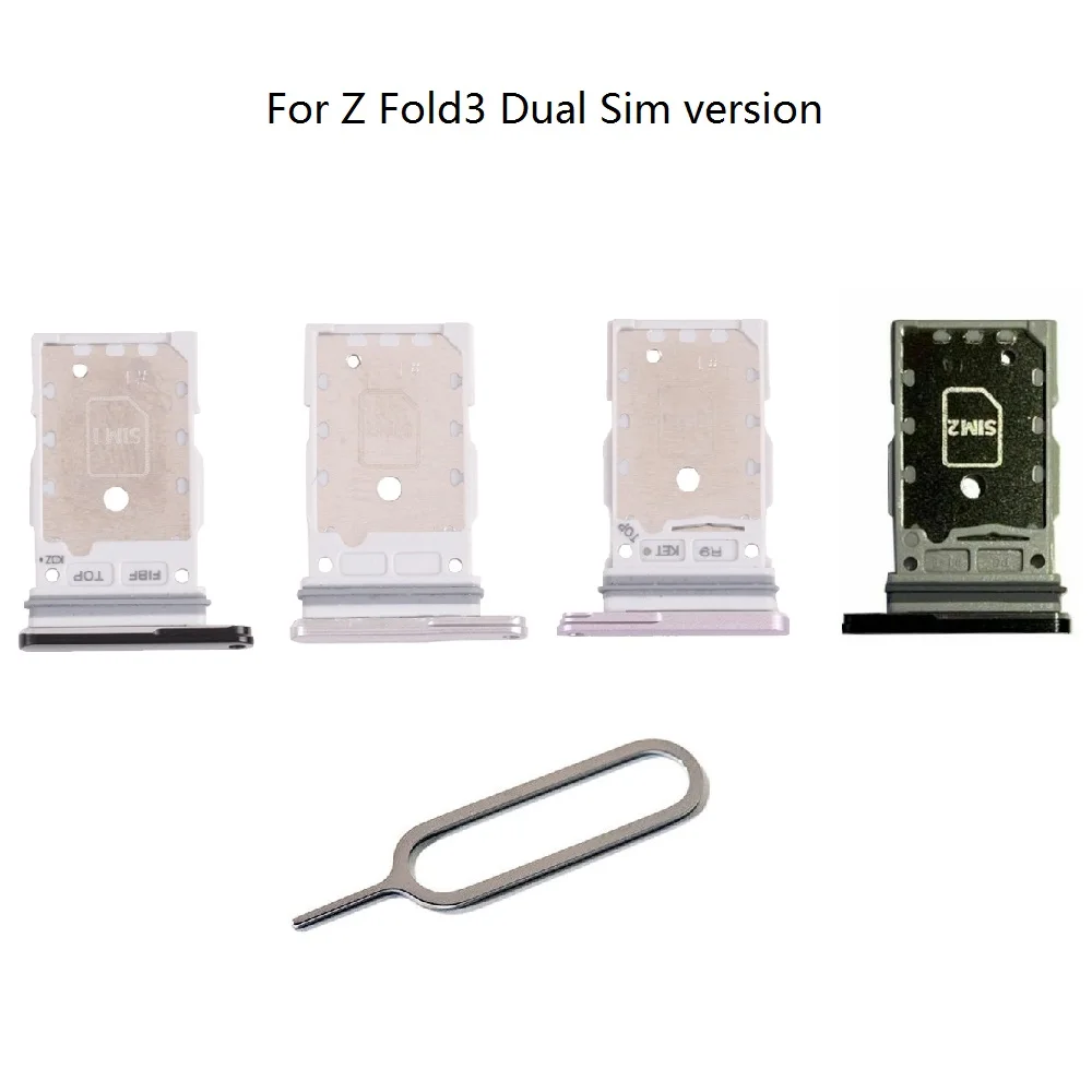 

OEM для Samsung Galaxy Z Fold 3 5G, держатель лотка для двух SIM-карт, Замена + штифт для извлечения, черный, серебристый, розовый, зеленый