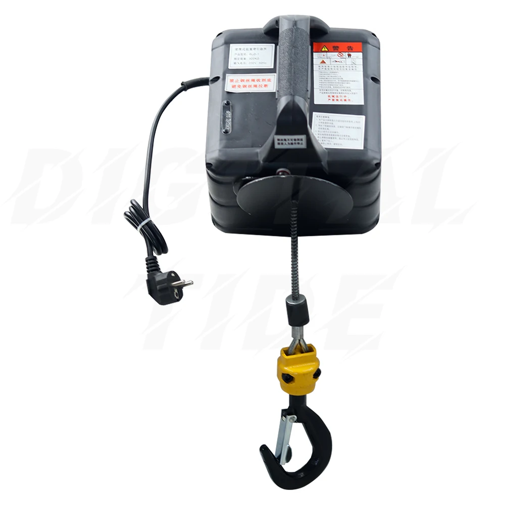 220V Electric Winch Portable Hand Winch Electric Block Windlass Lifting Hoist Towing Rope 100/200/300/500kg