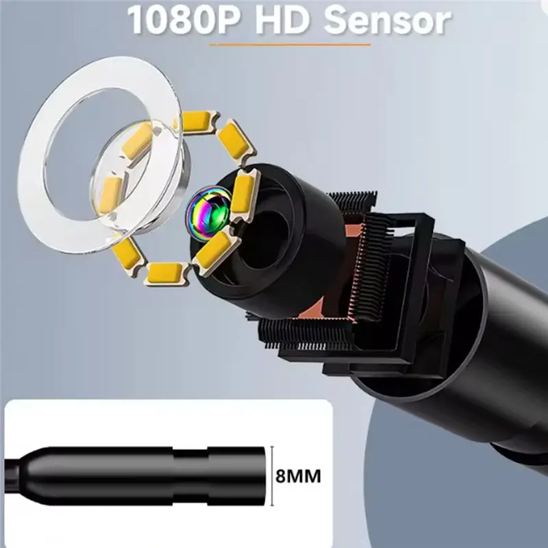 혁신적인 5M 방수 내시경 4.3인치 IPS 스크린 8MM HD USB 카메라 자동차 배관 하수구 검사 보어스코프