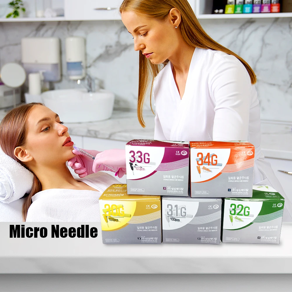 100pcs/box 30G 31G 32G 34G 4mm 6mm 13mm Painless Small Needle Disposable Sterilize Meso Needle Body