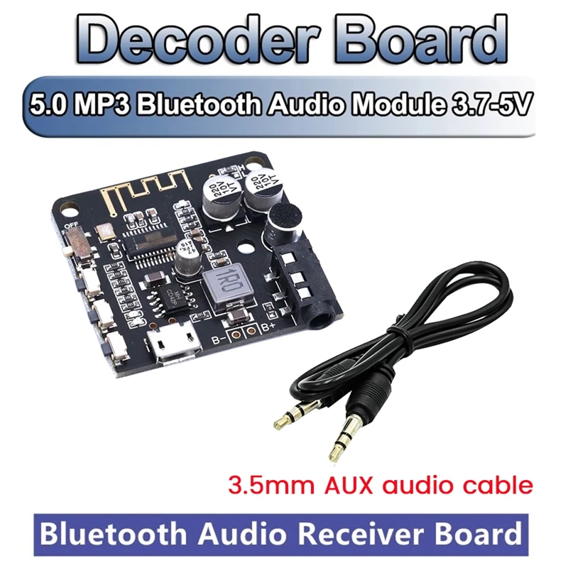 

Audio Receiver With AUX Audio Cable MP3 Bluetooth Decoder Lossless Car Speaker Audio Amplifier Board Module