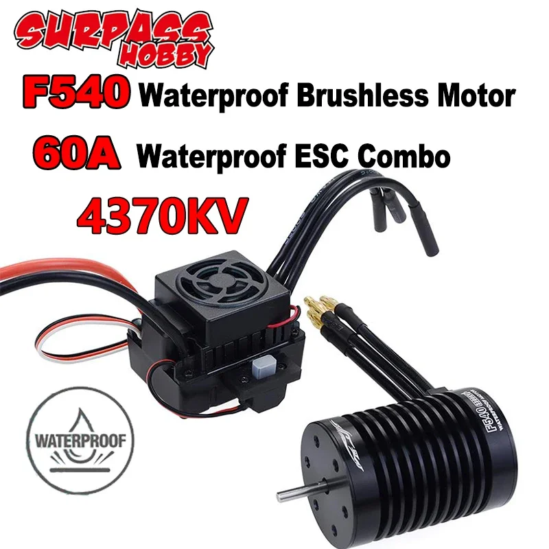 Topyond Surpass Hobby 3650 Brushless Motor 60A ESC Black Waterproof Set Topyond Surpass Hobby 3650 Brushless Motor 60A ESC Black Waterproof Set