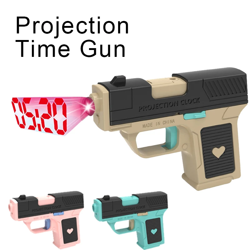 LED Projection Gun Watch, Small Projection Toy Glock M1911 Pistol Clock ...