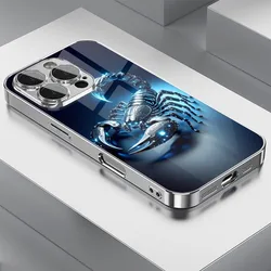 Luxurious Blue Light Metallic Scorpion Pattern Glass Phone Case - Samsung S21 5G (DDBL - 325DBL251025101)
