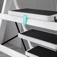 Compact Indoor Thickening Kitchen Step Stools Foldable Attic Roof Step Ladders Agility White Escalera Plegable Home Furniture 6
