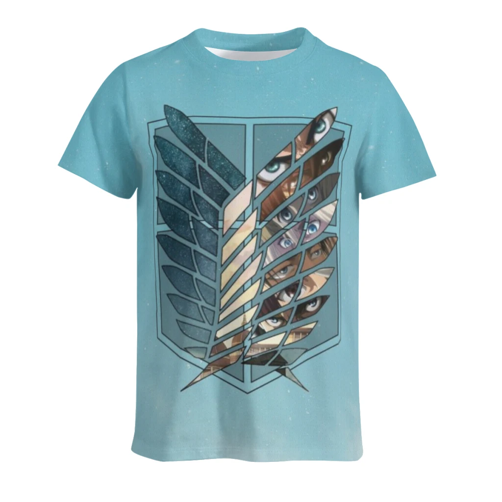 thumbnail image 1 of Camiseta de manga corta con cuello redondo y diseño retro de Wings of Liberty Attack on Titan para hombre, nueva camiseta de verano de manga corta, 1 of 5