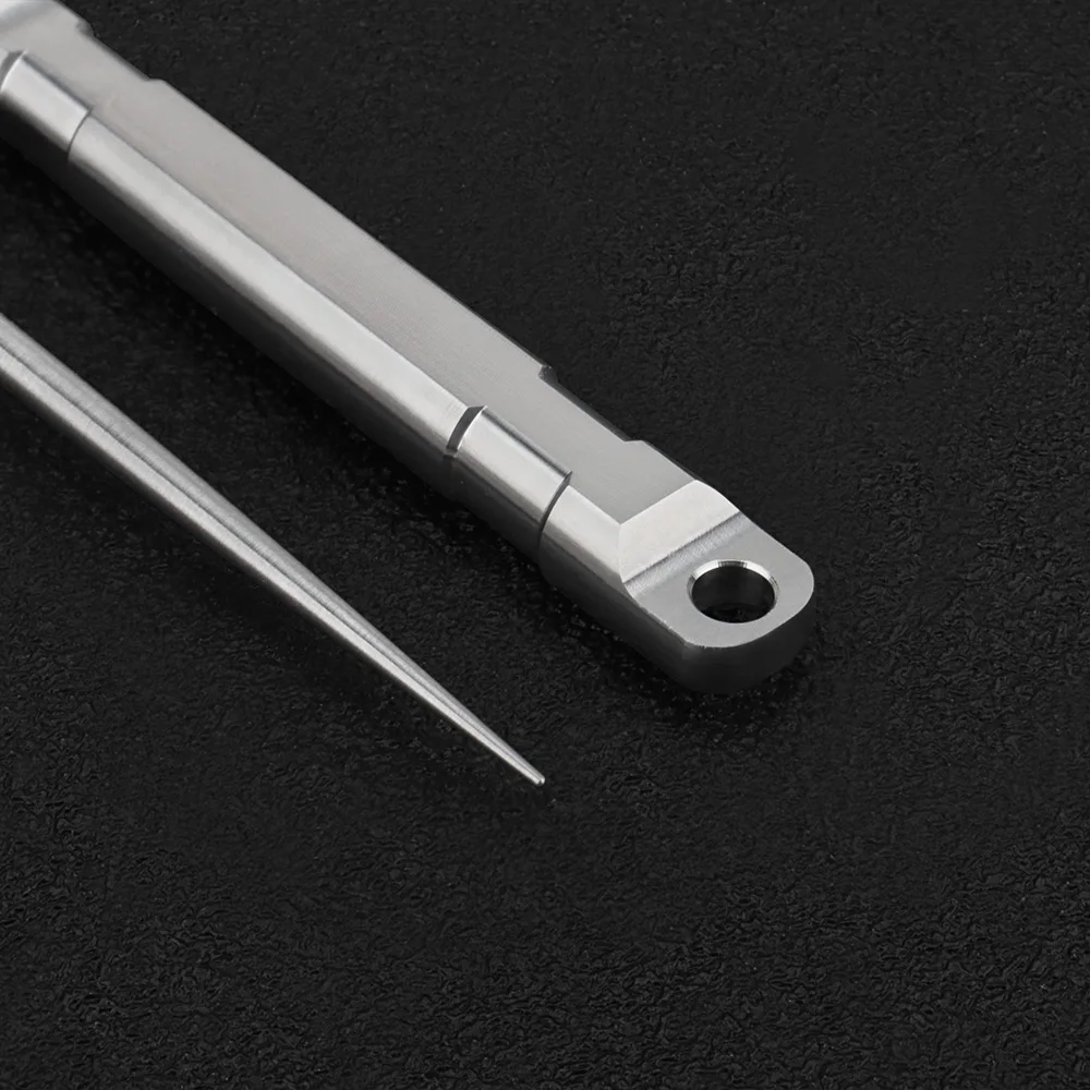 1pc Titanium Alloy Toothpick Key Chain Accessories Fruit Stick Toothpick Holder Portable Outdoor EDC Tool 5