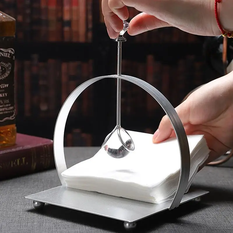 Napkin Rack Tissue Dispenser Light Luxury Crystal Ball Metal Tissue Holder Paper Napkin Serviette Rack Dispenser for Kitchen 2