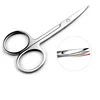 Mirror Light Stainless Steel Eyebrow Clipper Cocky Mouth Round Head Nasal Hair Scissors Makeup Beauty Tool Makeup Scissors 1