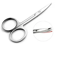 Mirror Light Stainless Steel Eyebrow Clipper Cocky Mouth Round Head Nasal Hair Scissors Makeup Beauty Tool Makeup Scissors 1