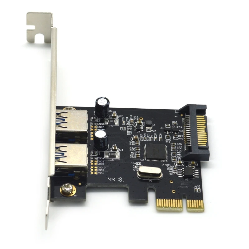 

PCI-E to USB 3.0 Gen 1 2-Port Expansion Card PCI Express USB Add in Card Internal USB Hub Converter for Desktop PC Host