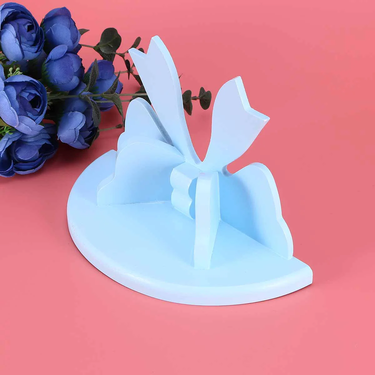 

Zerodeko Wood Wall Shelves Bow Shaped Blue Wooden Floating Shelf Rustic Wall Display Shelf Flower Pot Holder Room Home