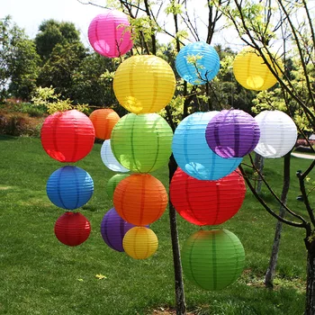 10cm-50cm Round Rice Paper Lanterns Lampion Balls for Wedding  Birthday Party Decoration decor gift craft DIY Lampion Lanterns 2